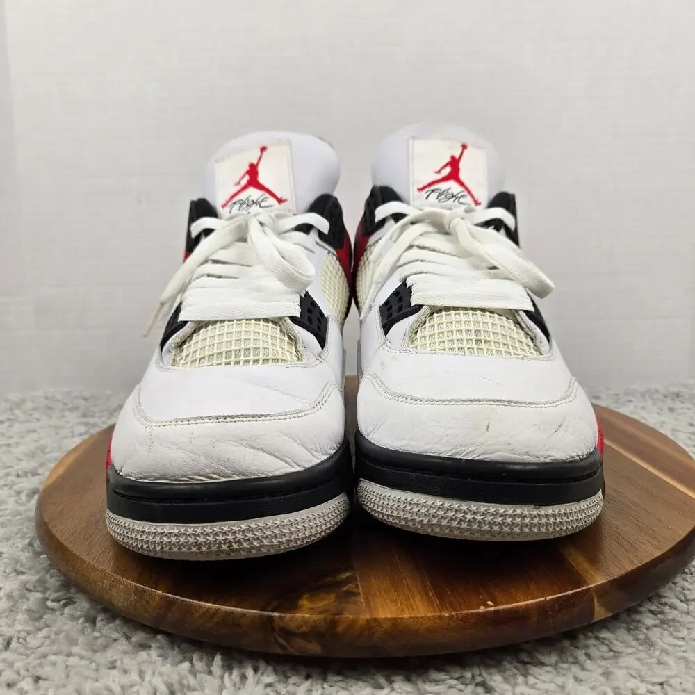 Jordan 4 Retro Red Cement Mens 12 White Red Casual Daily Sneaker DH6927-161